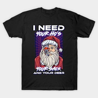 90s Retro Ugly Christmas Men Women Funny Christmas Santa T-Shirt